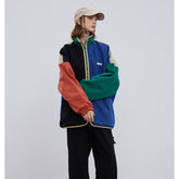 Unisex Jacket Vintage Loose Jacket Double-Sided Stand Collar Coat